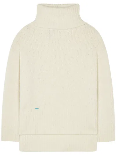 Alanui Logo-plaque Cashmere-silk Blend Jumper In White