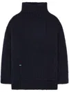 Alanui Logo-plaque Knitted Jumper In Blue