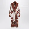 Alanui Icon Jacquard Fringe Belted Cashmere Cardigan In White