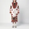 Alanui Icon Jacquard Fringe Belted Cashmere Cardigan In White