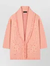Alanui Long Fringe Cardigan Shawl Collar In Pink