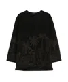 Alanui Jungle Toile De Jouy Cotton Top In Black