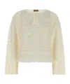 Alanui Crochet Sweater With Fringe And Lace In Neutral