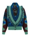 Alanui Cashmere Virgin Wool Fitted Jacket In Blue