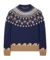 Alanui Embroidered Virgin Wool Sweater In Blue