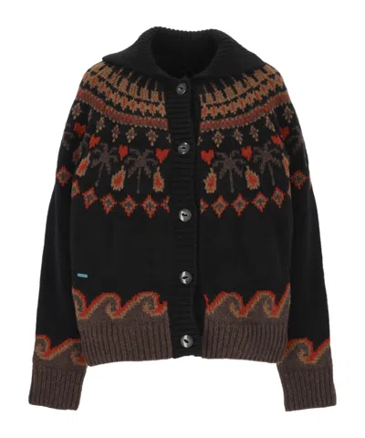 Alanui Long-sleeved Sweater In Black/multicolor