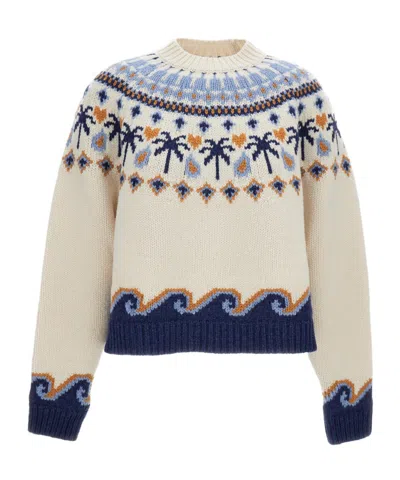 Alanui Jacquard-knit Sweater In Neutral