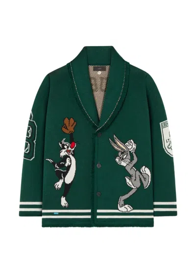 Alanui Looney Tunes Jacquard-knit Cardigan In Multi