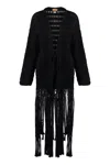 Alanui Love Letter To India Cotton Cardigan In Black