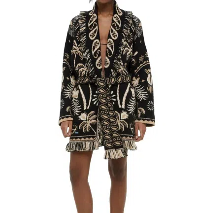 Alanui Lush Nature Foulard Cardigan In Black/brown