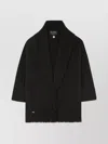 Alanui Luxe Fringed Long Shawl Collar Knitwear In Black