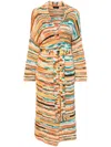 Alanui Maduray Patterned-intarsia Coat In Orange