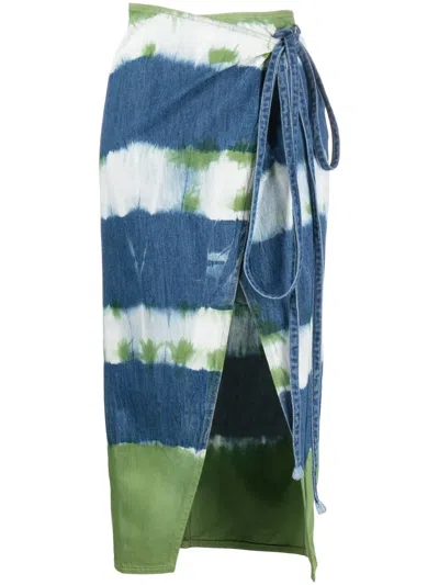 Alanui Woman Denim Skirt Blue Size M Cotton