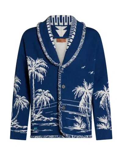 Alanui Man Cardigan Blue Size Xl Cashmere