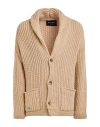 Alanui Finest Ribbed Cardigan In Beige
