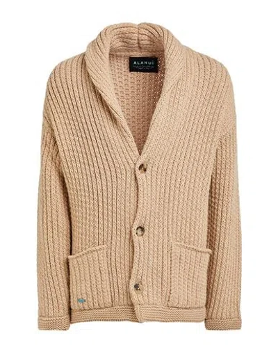 Alanui Finest Ribbed Cardigan In Beige
