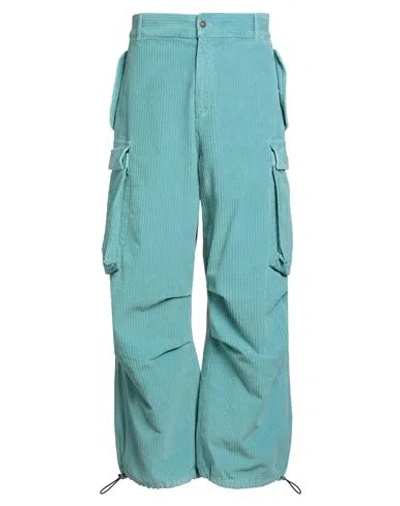 Alanui Man Pants Turquoise Size M Cotton, Elastane In Blue