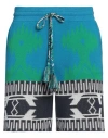 Alanui Jacquard Cotton Icon Shorts In Blue