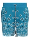 Alanui Man Shorts & Bermuda Shorts Azure Size S Cotton, Polyamide In Blue