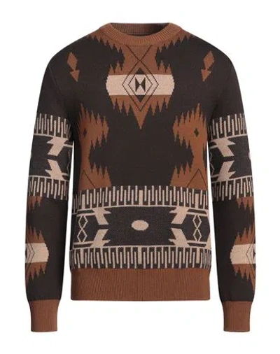 Alanui Man Sweater Brown Size M Virgin Wool
