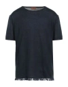 Alanui Linen Crew-neck T-shirt With Frayed Hem In Black