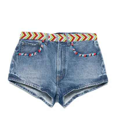 ALANUI ALANUI MEMORIES OF THE SAVANNAH DENIM SHORTS