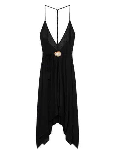 Alanui Mermaid Inside Maxikleid Mit Neckholder In Black