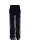 Alanui Fringe Detailing High Waist Midi Length Skirt In Midnightb