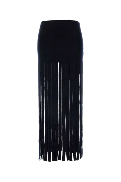 ALANUI MIDNIGHT BLUE STRETCH WOOL BLEND SKIRT