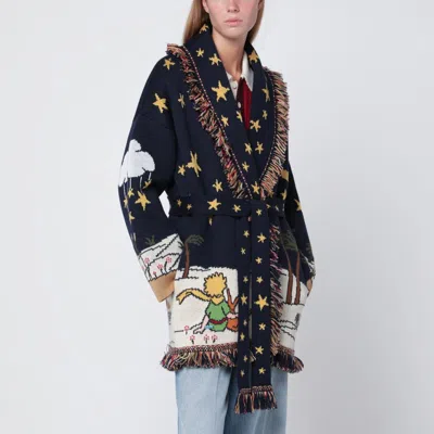 Alanui Midnight Blue The Little Prince Cardigan In Multi