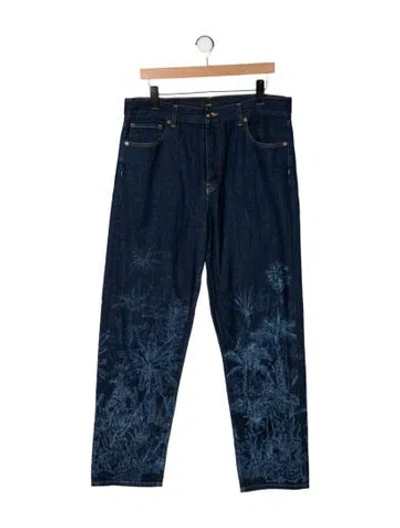 Pre-owned Alanui Mid-rise Straight Leg Jeans In Blue