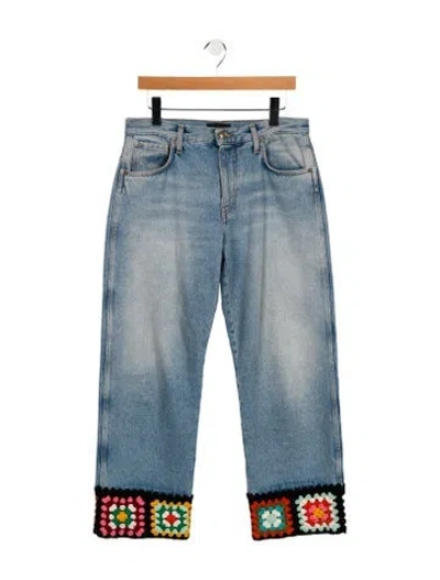 Pre-owned Alanui Mid-rise Wide Leg Jeans In Blue