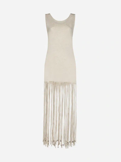 ALANUI MONSOON COTTON AND LINEN FRINGED DRESS