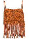 Alanui Monsoon Paisley-print Top In Orange