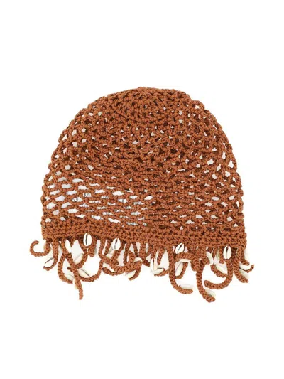 ALANUI MOTHER NATURE COWRY SHELL CROCHET KNIT HAT