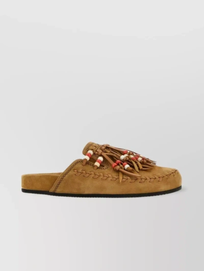 ALANUI MOUNTAIN SUEDE FRINGED SLIPPERS