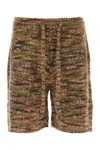 Alanui Multicolor Wool Blend Grunge Beat Bermuda Shorts In Brown