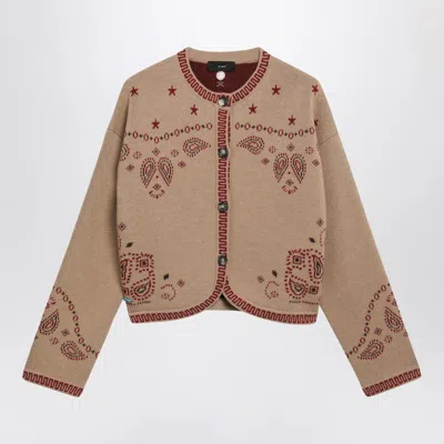 Alanui Multicoloured Beige Wool Jacquard Bandana Jacket
