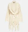 Alanui Natural Chevron Cotton And Linen-blend Cardigan In White