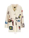 ALANUI NORTHERN VIBES PATCHWORK CARDIGAN IN WHITE MULTI
