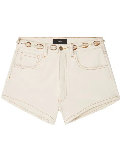 Alanui Sand Denim Ocean Dream Shorts In Neutral