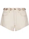 Alanui Sand Denim Ocean Dream Shorts In White
