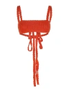Alanui Palm Springs Crocheted Cotton Bralette In Orange
