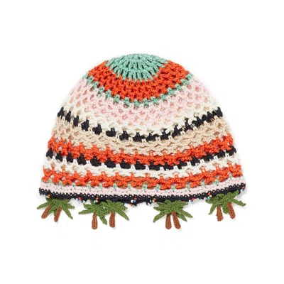 Alanui Crochet Knitted Sunny Hat In Multi