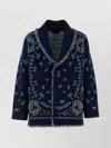 Alanui Oversized Cardigan With Shawl Collar And Fringes In Blue