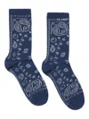 Alanui Paisley Bandana Socks In Blue