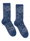 Alanui Paisley Print Mid-calf Socks In Blue