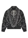 Alanui Bandana Wool And Cashmere Cardi-bomber In Gray