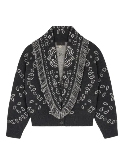 ALANUI PAISLEY-JACQUARD FRINGE CARDIGAN