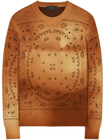Alanui Paisley-knit Wool Jumper In Brown